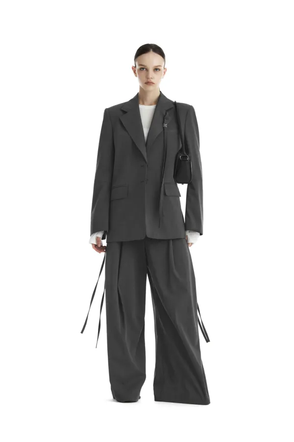 Strap Regular-Fit Set-Up Jacket [ Charcoal ]