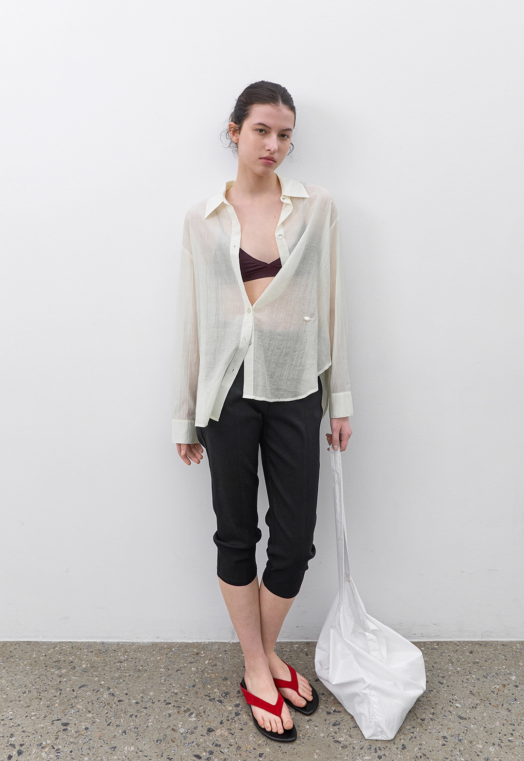 아뜰리에 나인 (PT-5772)CLEAN LINE BANDING CAPRI PANTS 상품 이미지 2