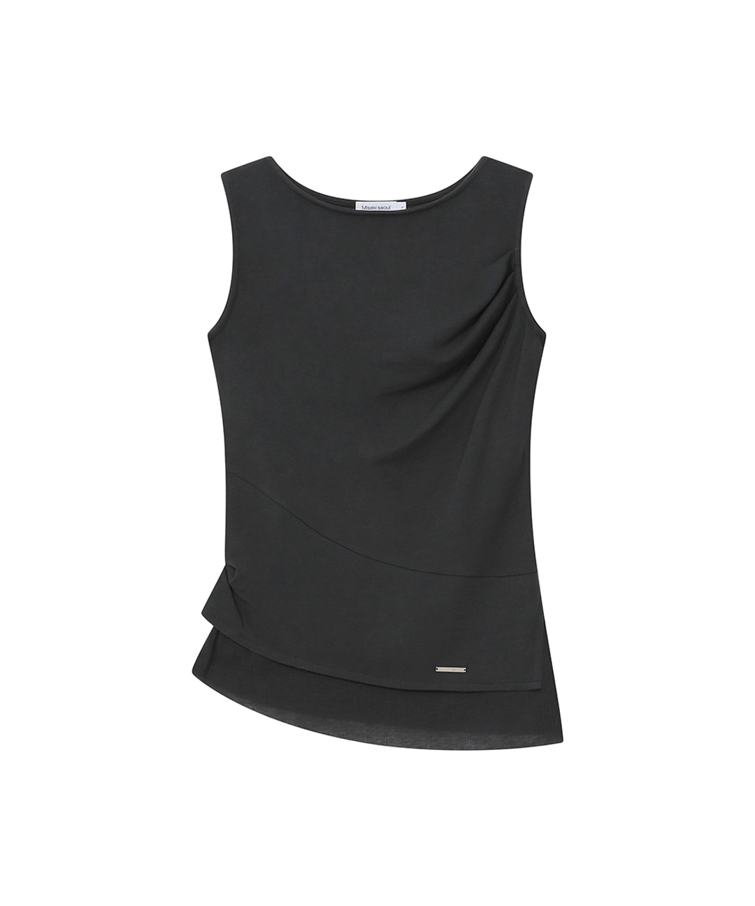 미세키서울 [레이 PICK] Unbalanced sheer layered sleeveless CHARCOAL 상품 이미지 1