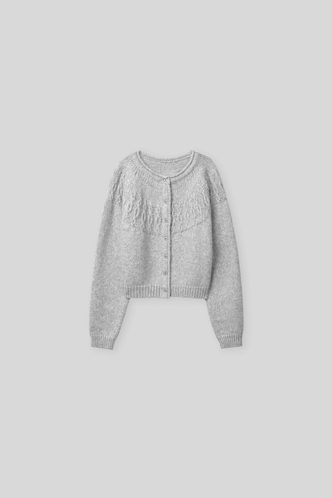 더미튼 Logg cable knit cardigan (melange gray) 상품 이미지 1