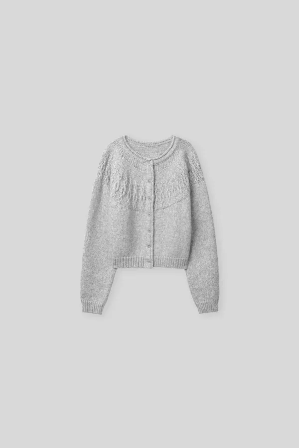 Logg cable knit cardigan (melange gray)