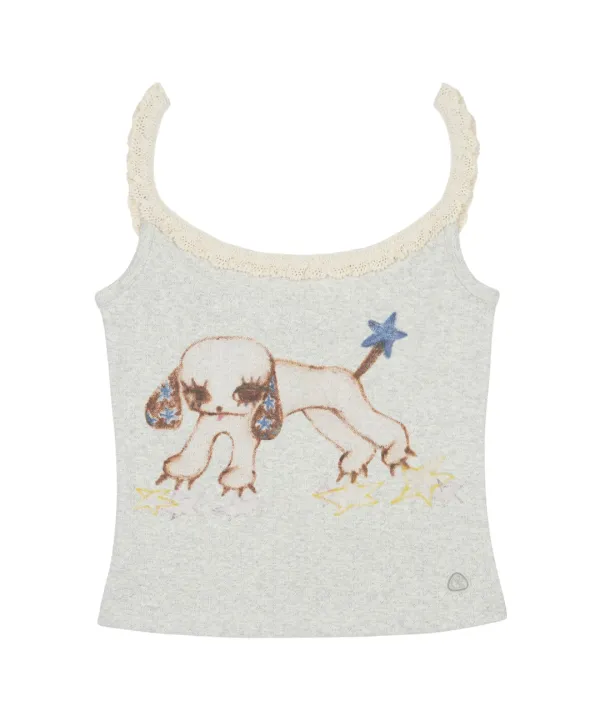 VINTAGE PUPPY LACE SLEEVELESS LIGHT MELANGE