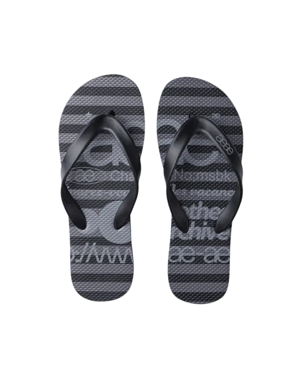 WEB LOGO STRIPE FLIP FLOP [BLACK]