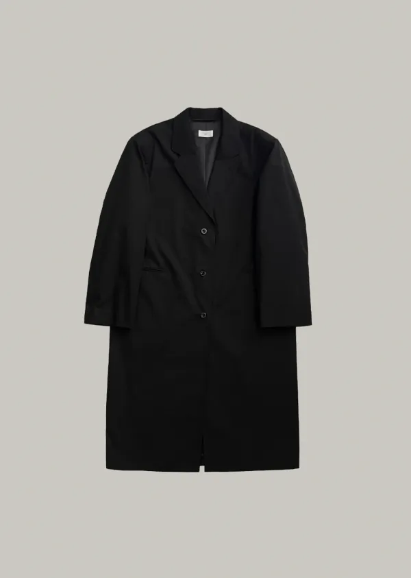classic single long coat (black)