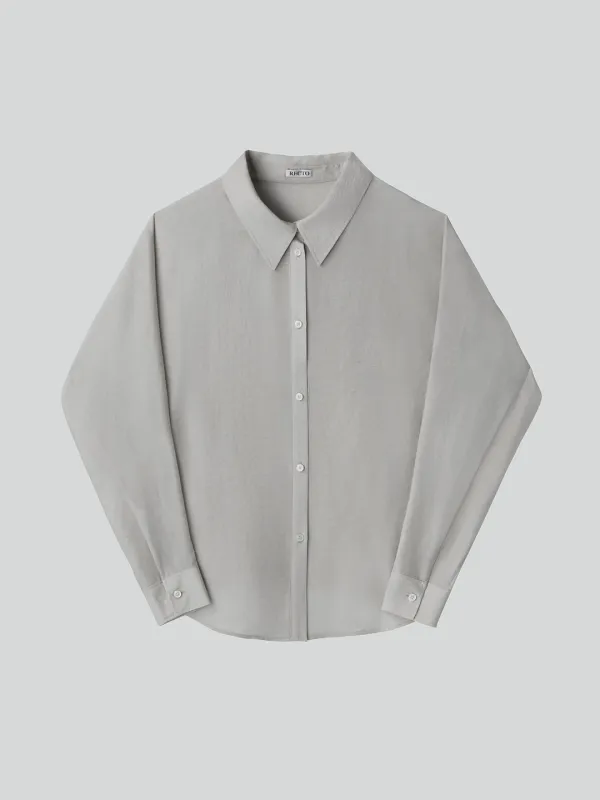 SILK BLEND VOLUME SHIRT (LIGHT TAUPE)