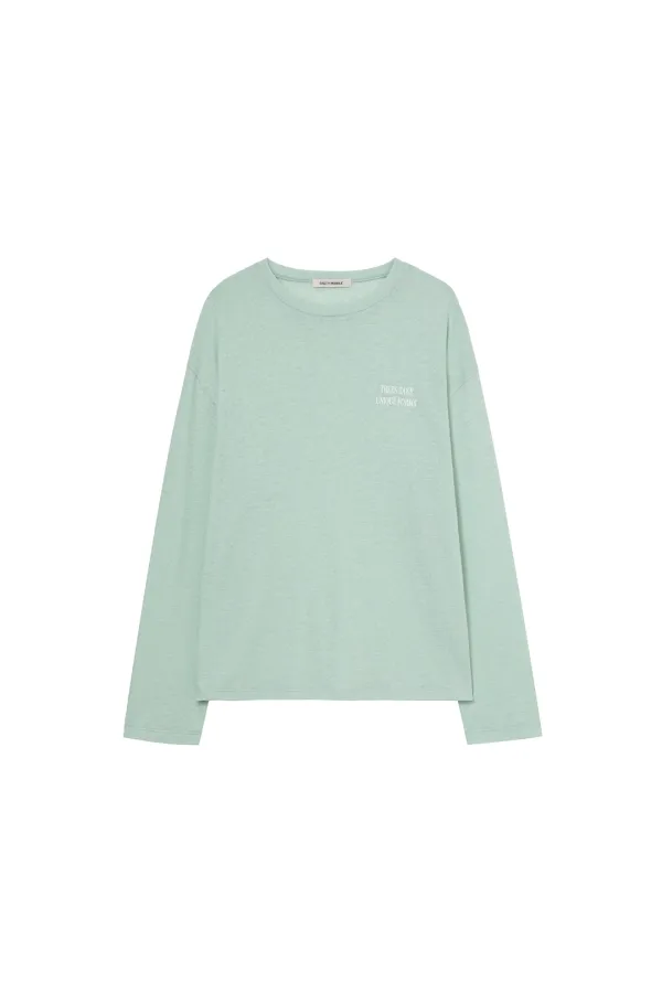LINEN LOOSE LONG SLEEVE TOP [MINT]