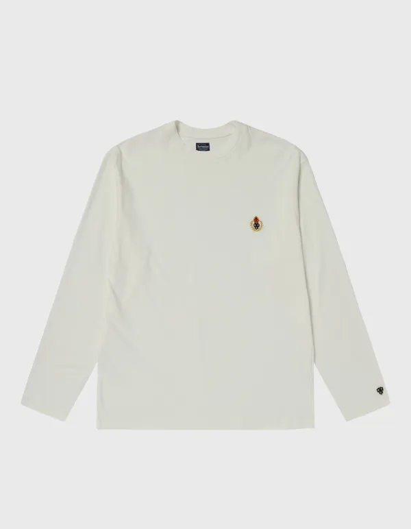 CREST WASHED 17S LONG SLEEVE / White
