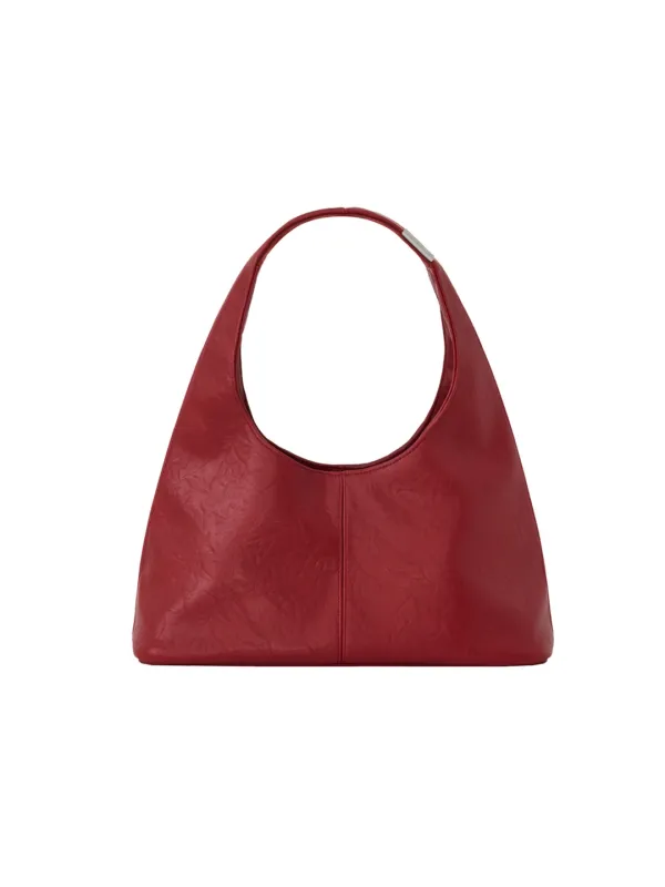 G LEATHER HALF SHOULDER BAG (RED)