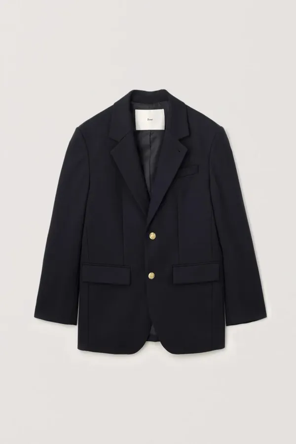 UNISEX 2 BUTTON WOOL BLAZER NAVY