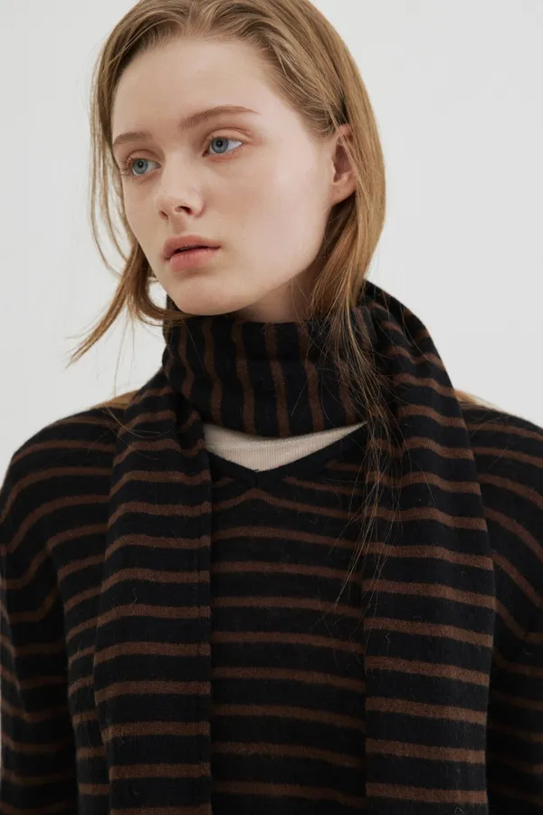 alpaca blended stripe muffler (2colors)