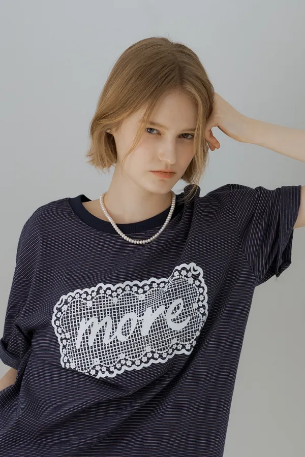 LACE LOGO SHORT SLEEVE T-SHIRT - PURPLE