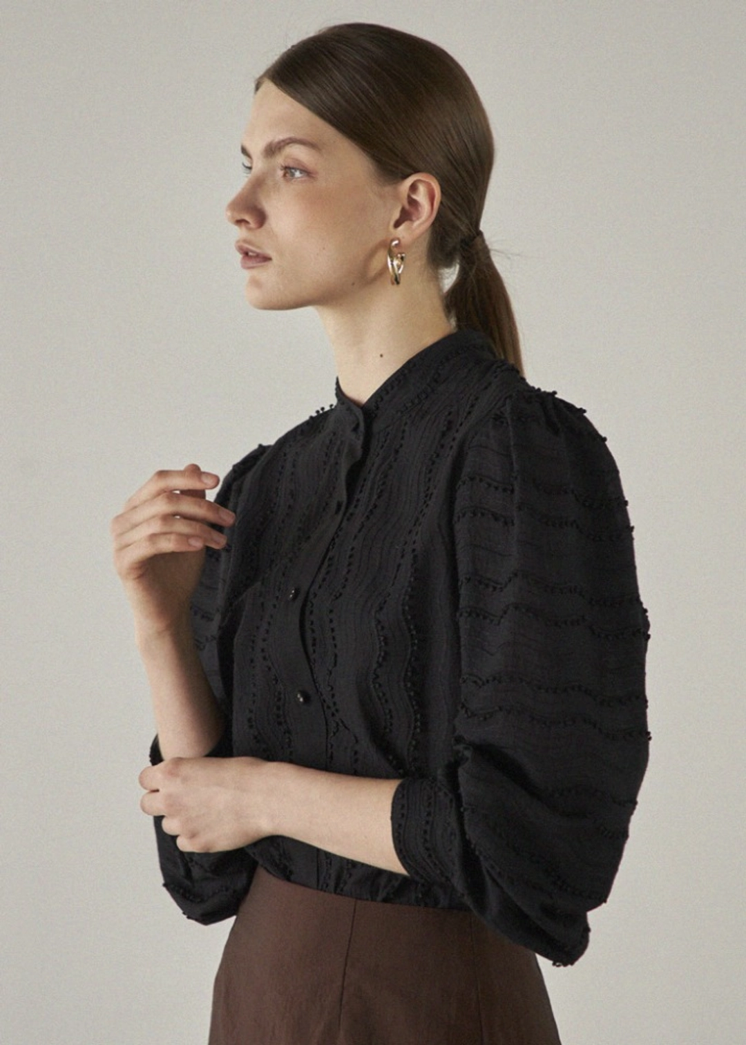 메종드이네스 VINTAGE LACE BLOUSE_BLACK 상품 이미지 2