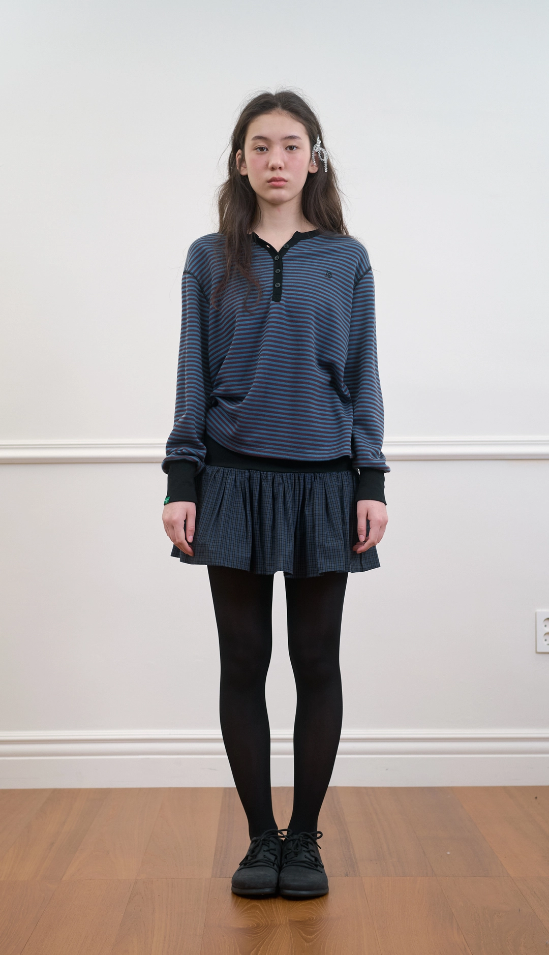 노컨텐츠 256. Tone-down Stripe T _ Blue 상품 이미지 2