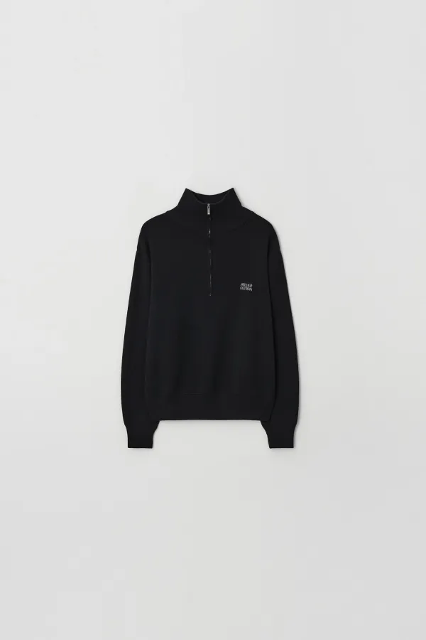 Half-Zip Up Sweater (black)