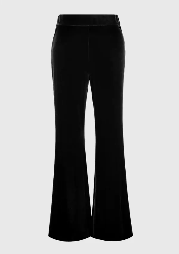 27th) Stella Velvet Flared Pants Black