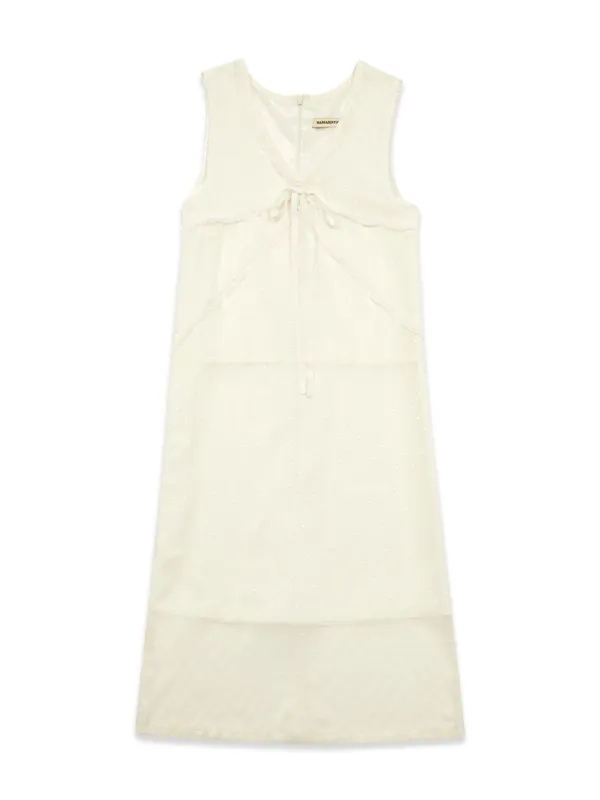 POLKA DOT CHIFFON DRESS (CREAM)