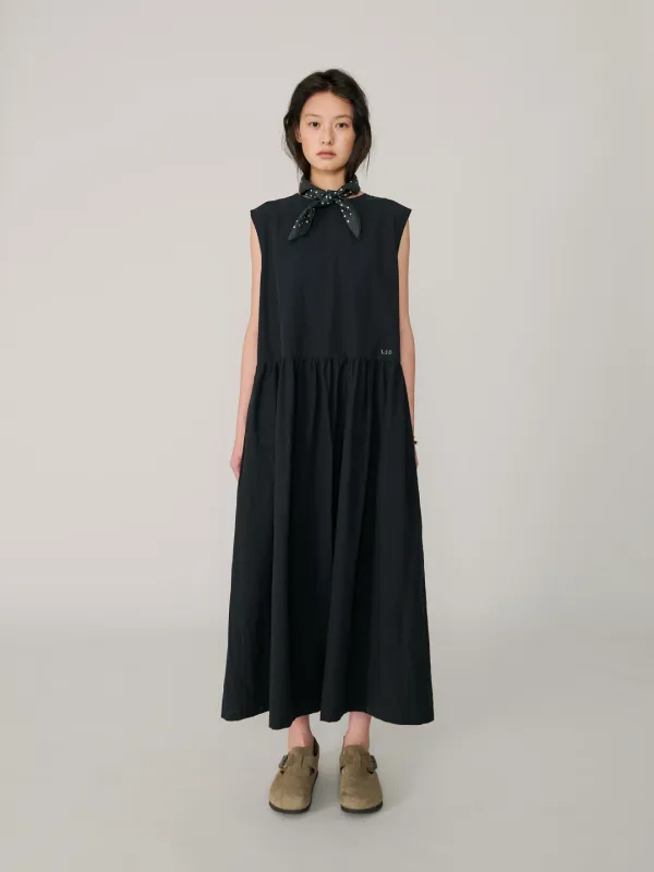 Ray 2-way linen dress_black