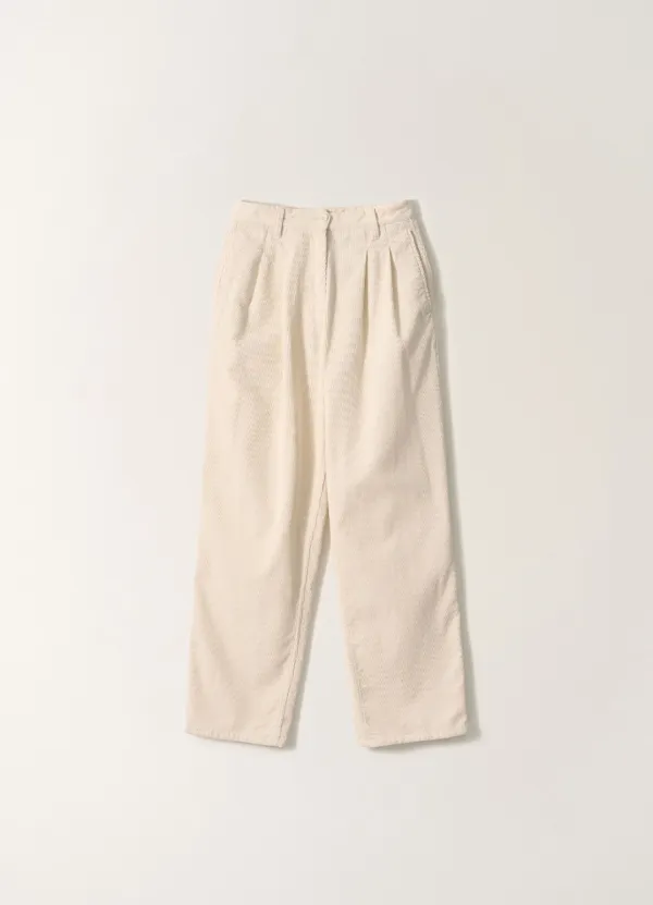 2ND / Diego corduroy tuck pants (Oatmeal)