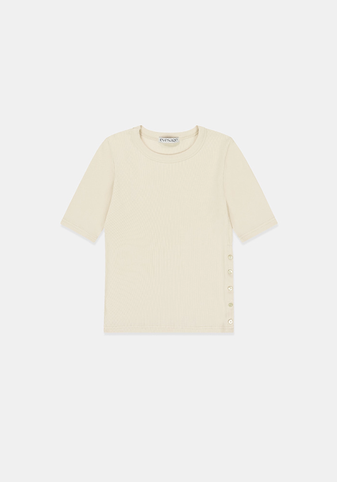 이브세이지 Side button tee (Cream) 상품 이미지 1