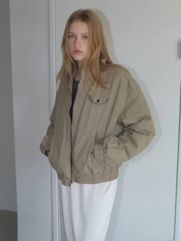 [9/22 예약배송] Pocket Bomber Jacket, Khaki Beige