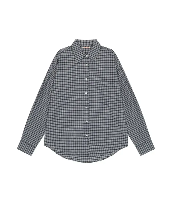 A3513 링클 체크 셔츠_Midnight black