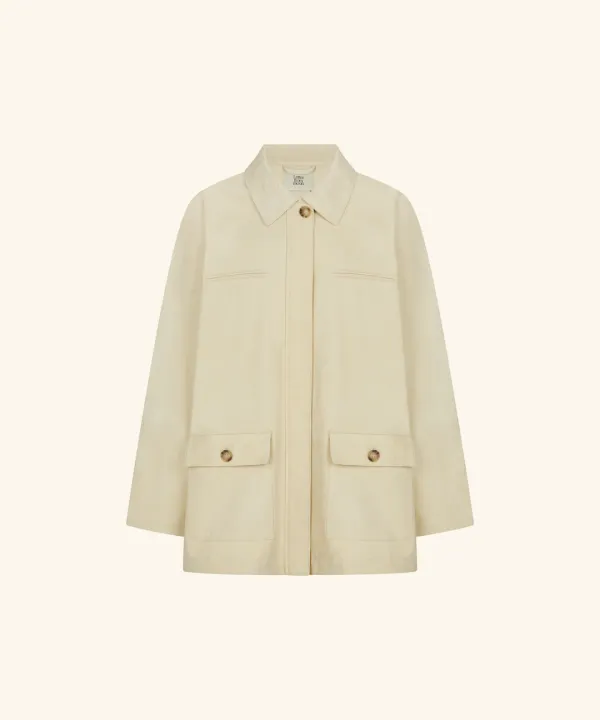 Sane Pigment Cotton Work Jacket (Cream)