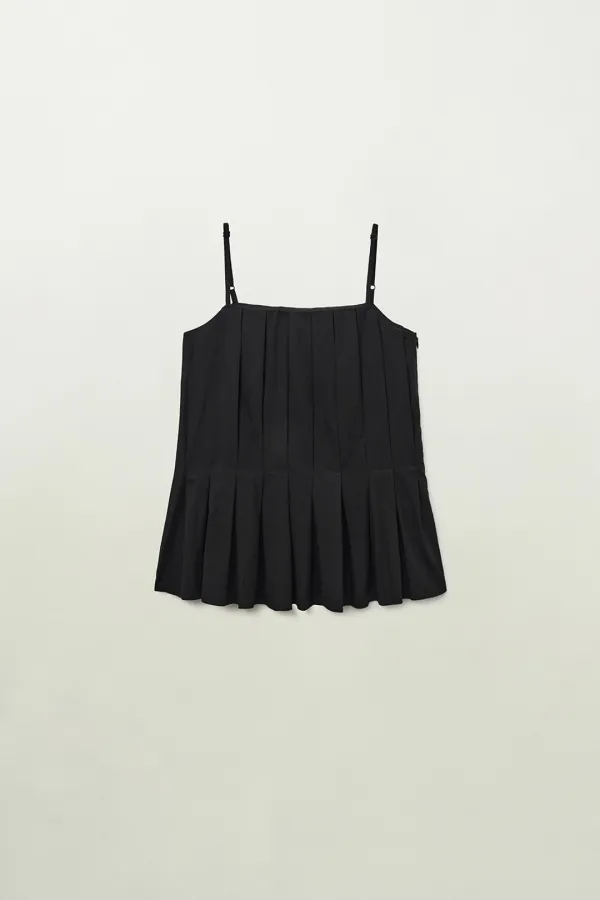 Swing pleats top (Black)