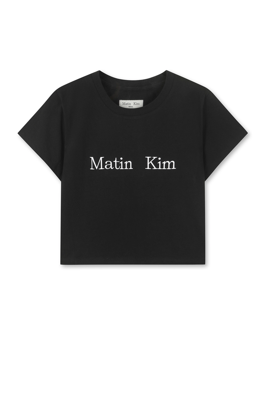 마뗑킴 MATIN KIM LOGO CROP TOP IN BLACK 상품 이미지 1