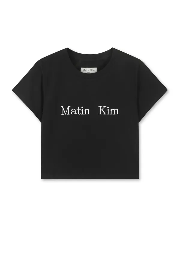 MATIN KIM LOGO CROP TOP IN BLACK