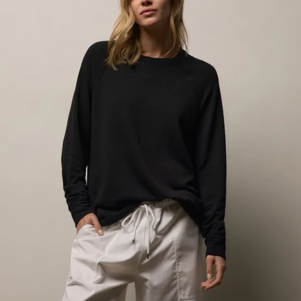 Vintage French Terry Relaxed Sweatshirt - Black