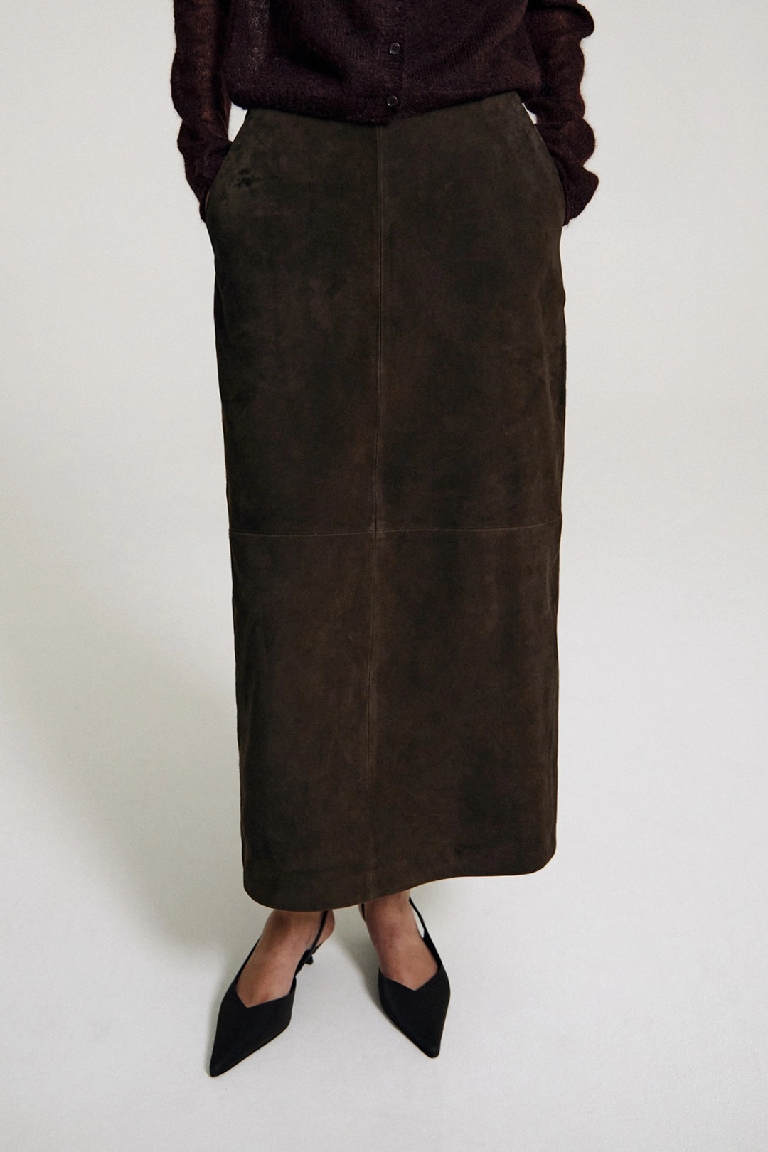 수아마르 Bay Suede Skirt (Deep Brown) 상품 이미지 1