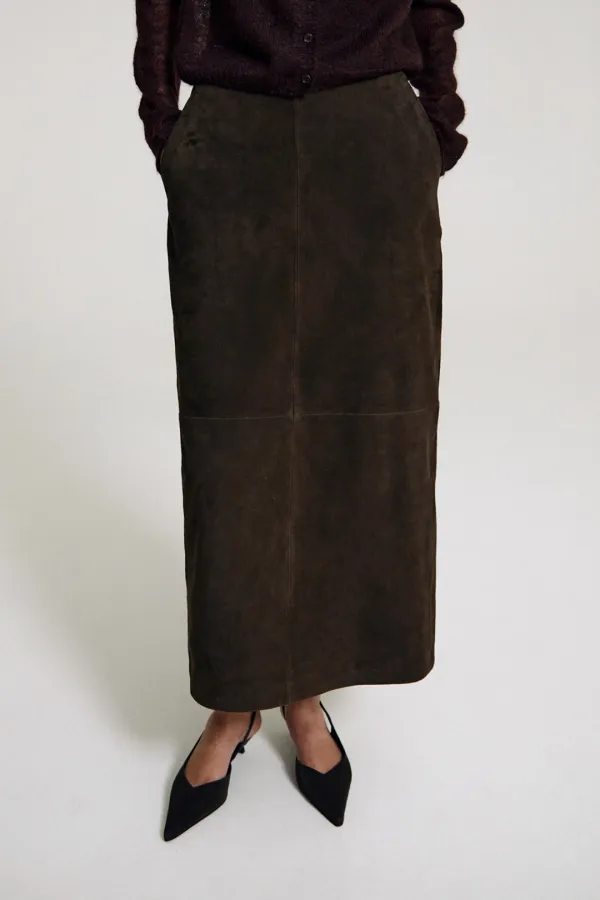 Bay Suede Skirt (Deep Brown)