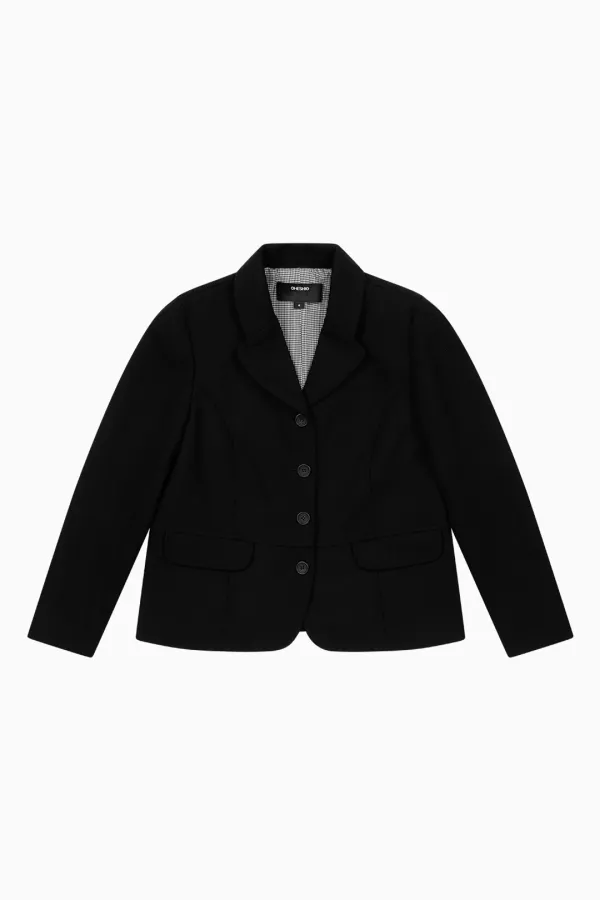 REGULAR WOOL TWILL JACKET, BLACK