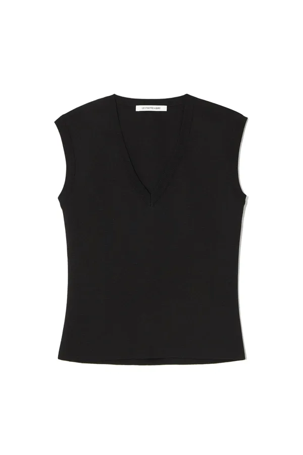 EPURE KNIT VEST [BLACK]