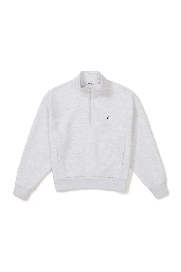 [25FW clove] Soft Half-Zip Sweatshirt (Light Grey)