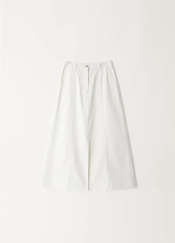 Cotton Slub Maxi Skirt - Off White