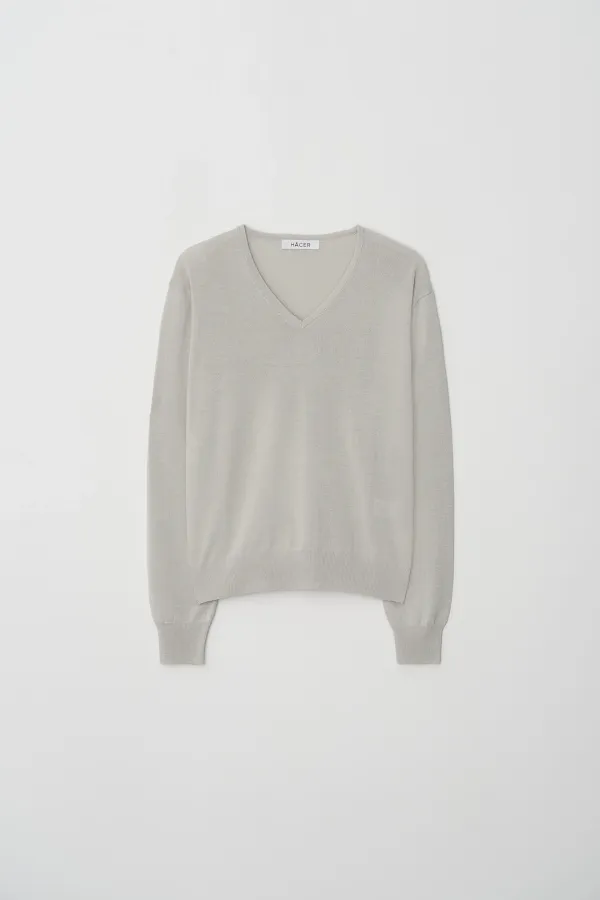Paper Cotton V-neck Knit