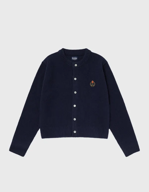 CREST SHAGGY DOG ROUND CARDIGAN (W) / Navy