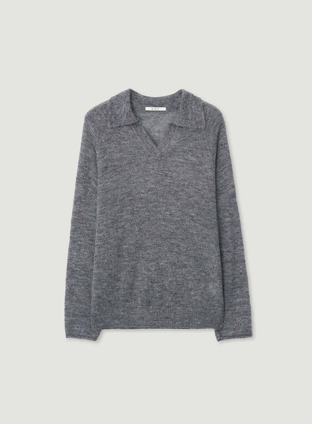 망고매니플리즈 PACA COLLAR KNIT_MELANGE GREY 상품 이미지 1