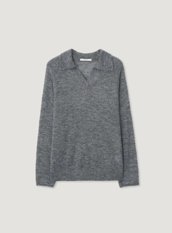 PACA COLLAR KNIT_MELANGE GREY