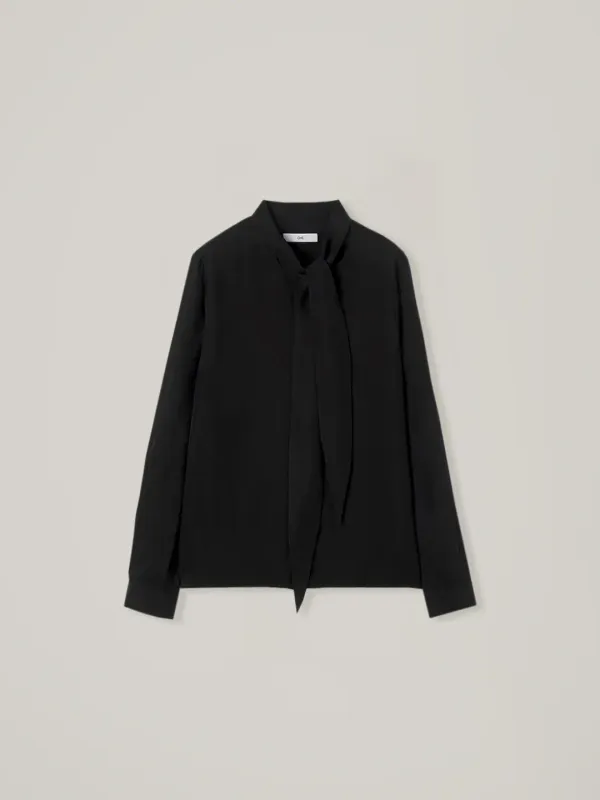 Amante tie blouse - Black