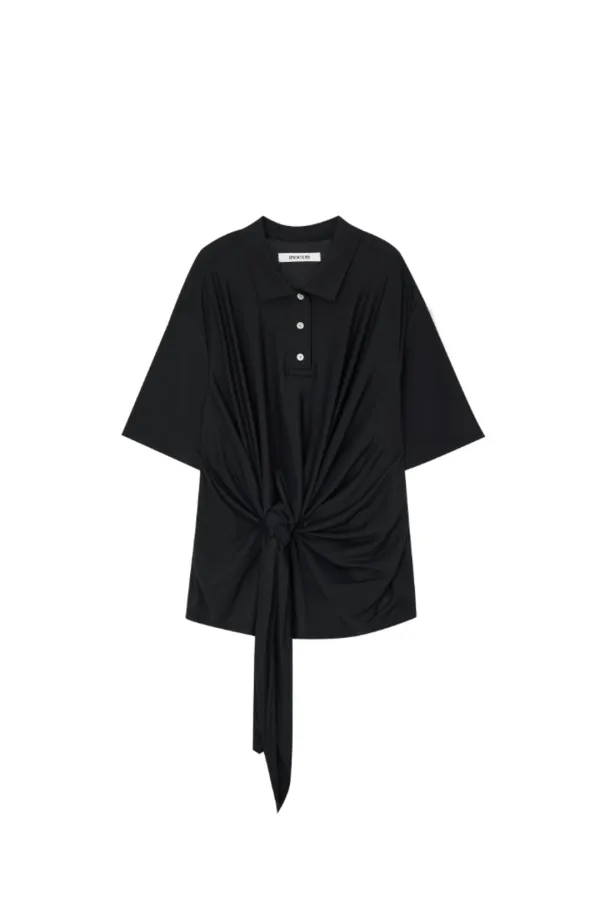 Knotted polo t-shirts - Black