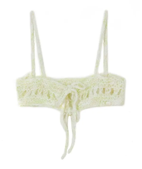 Fuzzy Knitted Sleeveless Top [Light Green]
