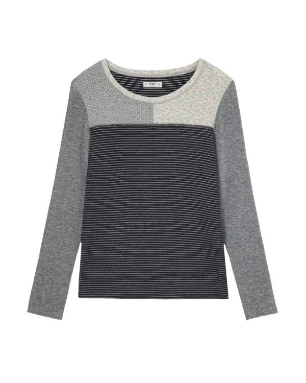 PATTERN BLOCK TEE [CHARCOAL]