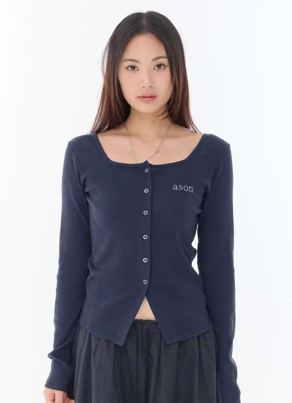 MUTE BUTTON CARDIGAN / NAVY