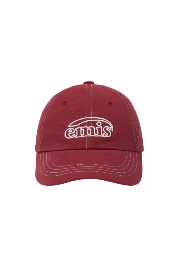 WHITE STITCH BALL CAP-RED
