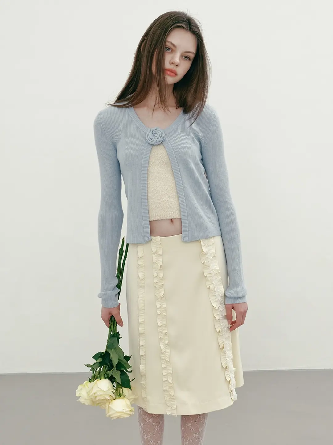 마가린핑거스 ROSE CORSAGE CARDIGAN (LIGHT BLUE) 상품 이미지 2