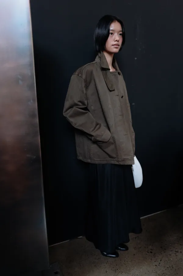 Cotton Dying Work Jacket (Blue Gray / Khaki)