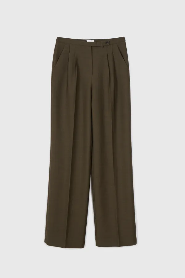 Classic Straight Trousers (Brown)