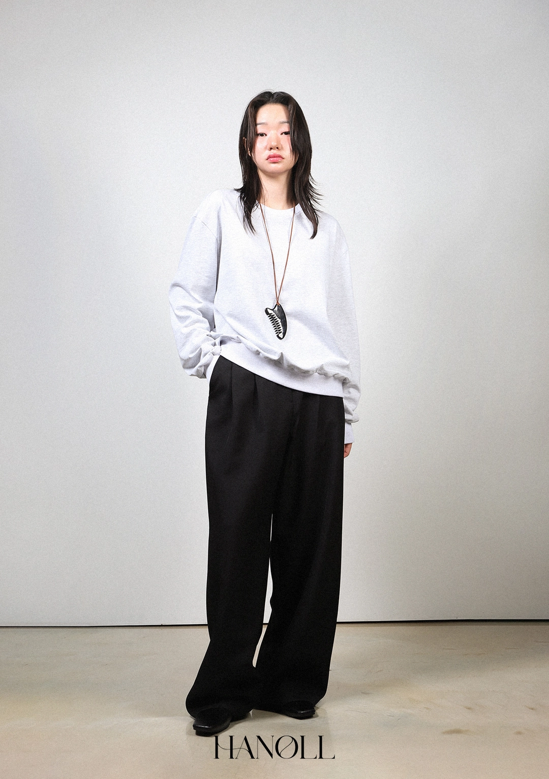 한올 F/W Row Slacks (Black) 상품 이미지 2